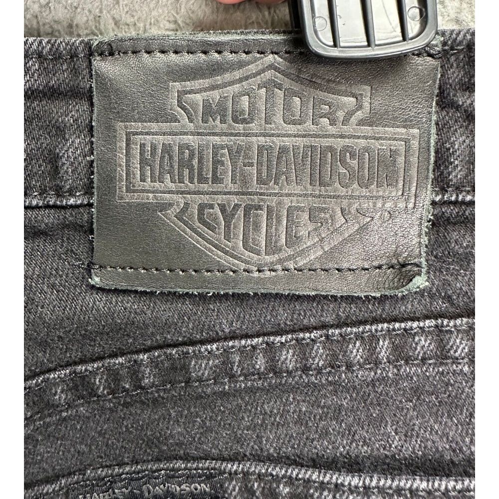 Harley Davidson Bootcut Jeans Women 10 Black Genuine Motorclothes Denim Mid Rise - Picture 5 of 9